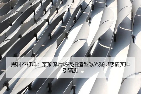 黑料不打烊：某顶流片场夜拍造型曝光疑似恋情实锤引猜测